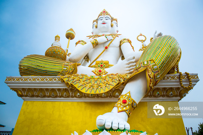 Statue of Brahma at Wat Saman Rattanaram in Chachoengsao,Thailand