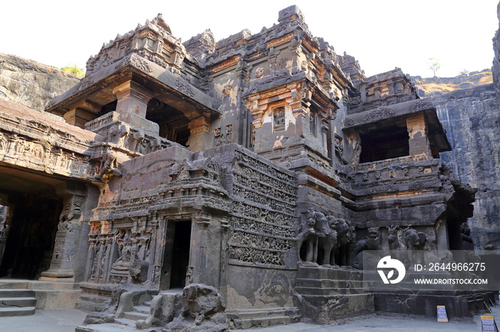 Temple of Ellora caves, the rock-cut temples, AURANGABAD, MAHARASHTRA in central India