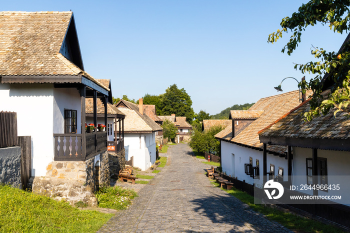 Historical village center of Holloko, region Northern Hungary