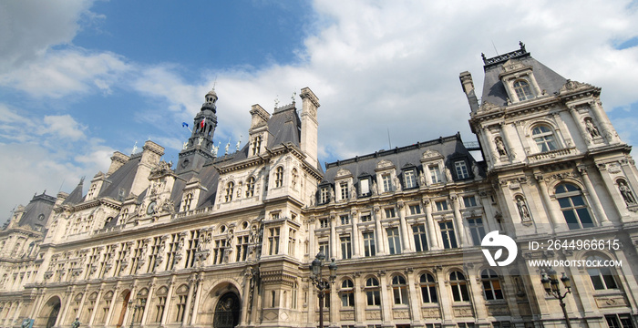 the sumptuous building of the city hall of Paris