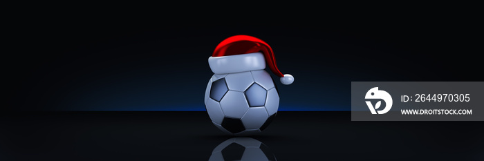 Christmas concept. soccer ball. 3d rendering