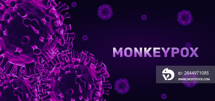 Monkeypox pandemic hitting the world, graphic illustration background of monkeypox virus