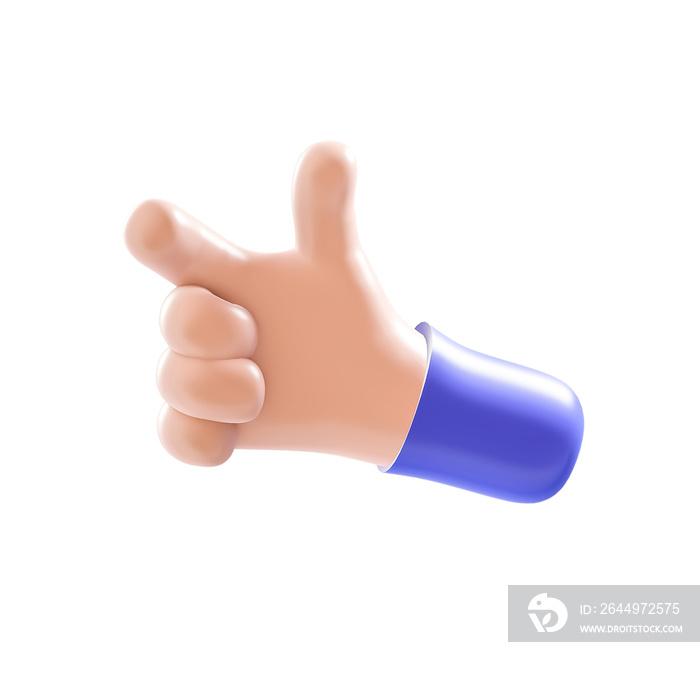 Hand with Finger Pointing Gesture - Cartoon Hand 3D Hand gesture point pointer