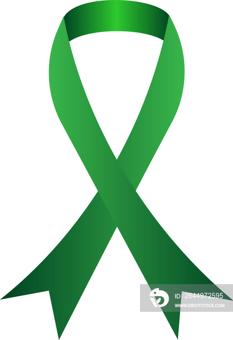 Green awareness ribbon.