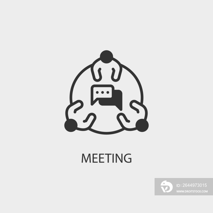 Meeting vector icon illustration sign