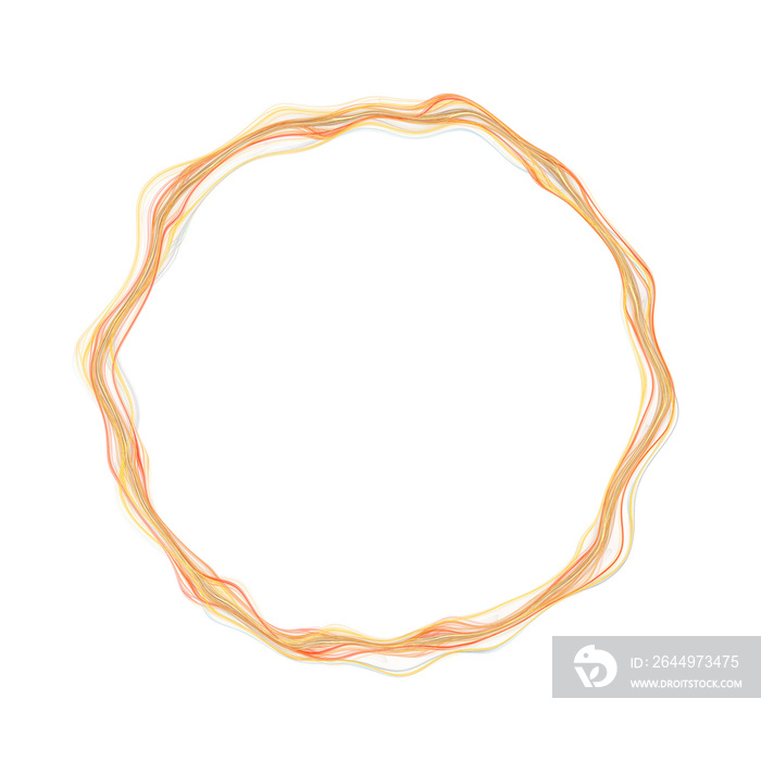 Colorful wavy circle frame background