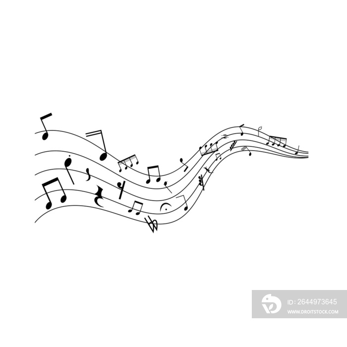 Music notes background isolated  background , Flat Modern design ,