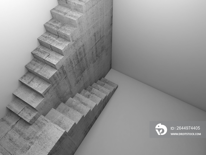 Concrete stairway installation 3 d