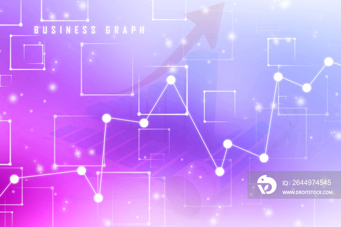 Business Growth graph on technology background, Futuristic raise arrow chart digital transformation abstract technology background. Big data and business growth currency stock and investment economy