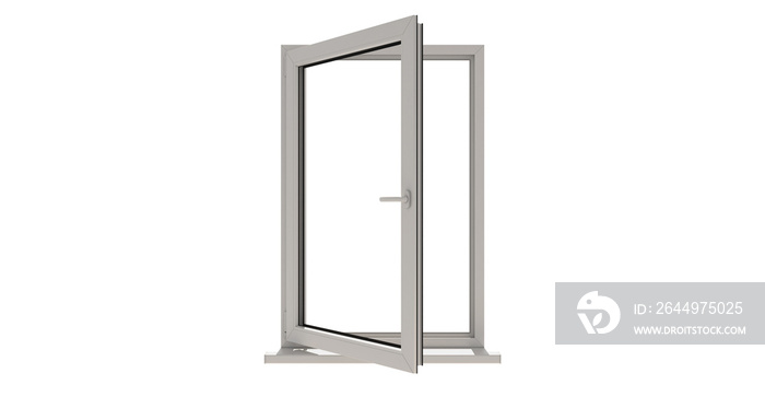 Window. Isolated window. Aluminum window. White window. Pvc window