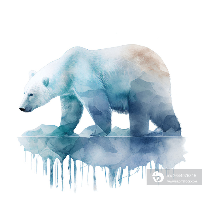 polar bear on ice on ice Transparent