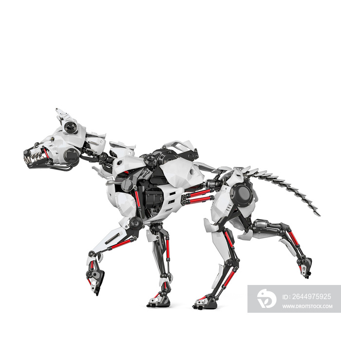 cyber dog in white background side view