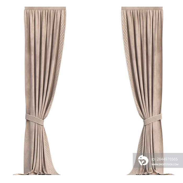 curtain isolated on a transparent background, 3D , cg render