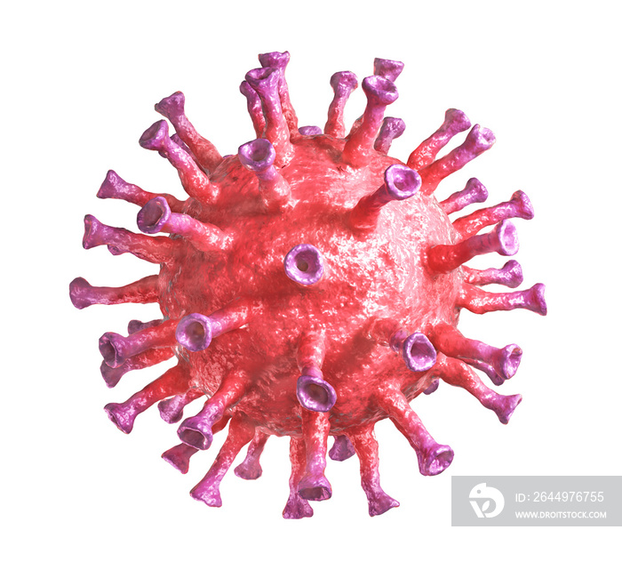 Herpes virus on a white background. 3d illustration