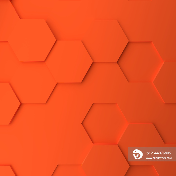 Abstract modern orange honeycomb background