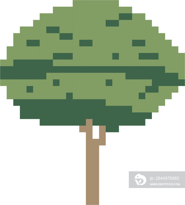 simplicity tree freehand pixel flat design