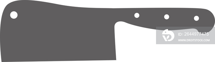 Chef knife. Butcher meat cutting design element. Silhouette of cook kitchenware.