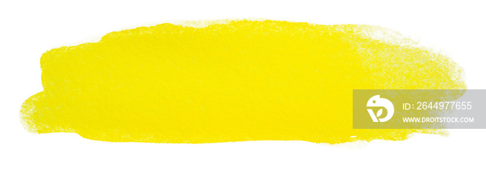 Yellow brush stroke. Watercolor yellow banner paint spot