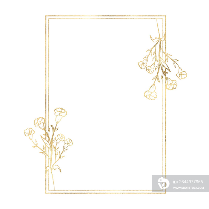 Floral gold frame illustration