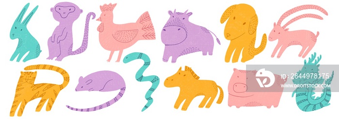 Chinese zodiac signs set