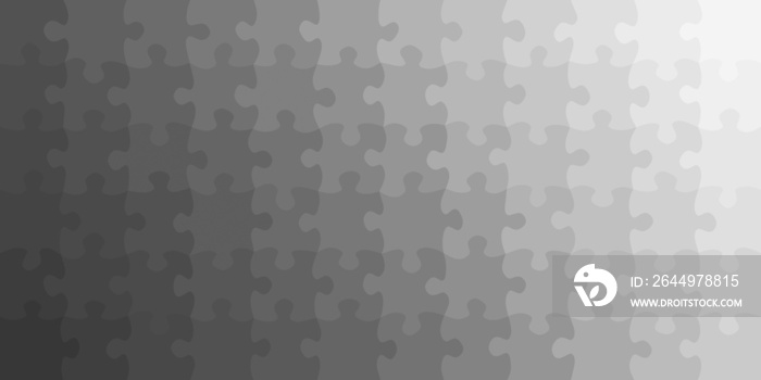 Jigsaw puzzle mosaic background. Subtle light grey gradient tint, shade and tone palette guide swatch chart transparent overlay. Abstract monochrome clean professional 16:9 8K banner ad backdrop.