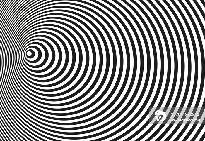 Monochrome Retro groovy psychedelic optical illusion background