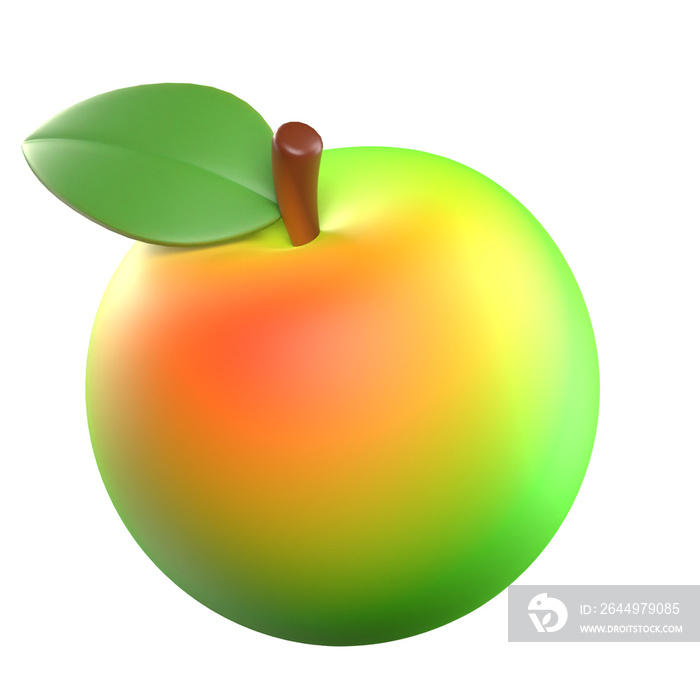 green apple fruit 3d rendering