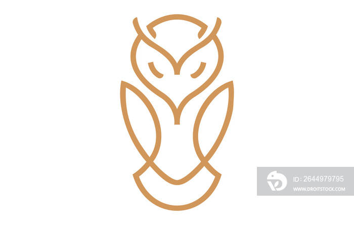 Owl Bird Line Logo Design