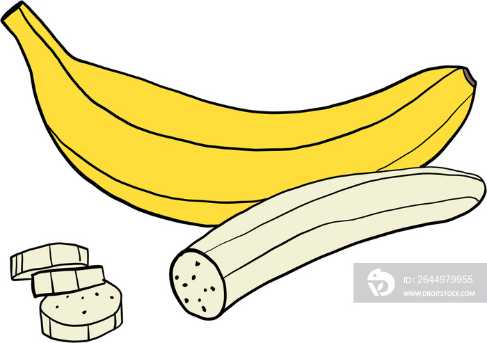 doodle freehand sketch drawing of banana fruit.