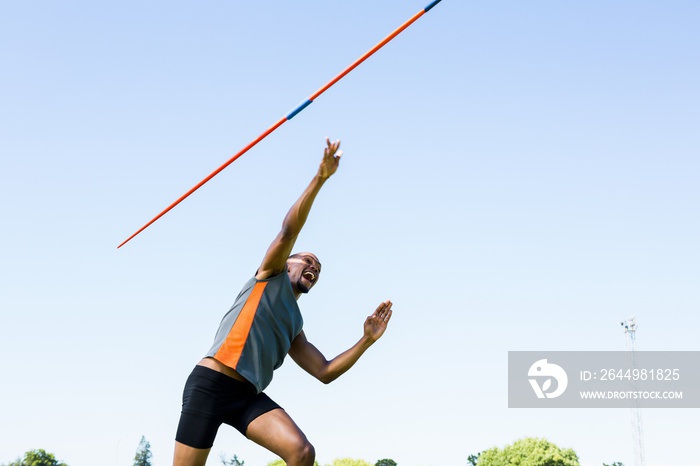 Athlete throwing a javelin