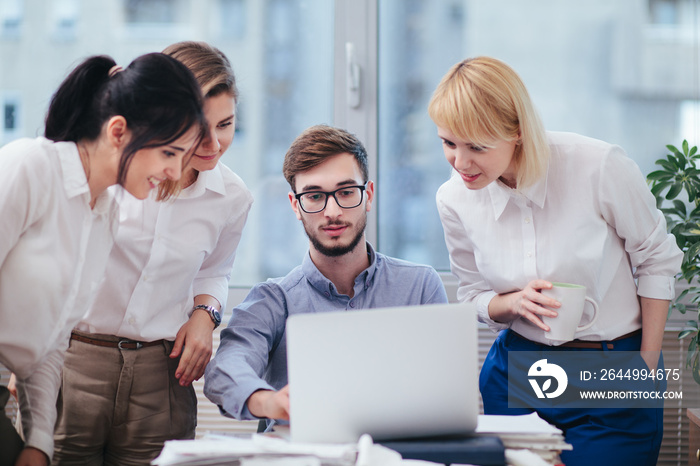 Team of architects working in the office