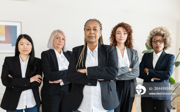 Group of business women working together as a team different generations and different ethnicity