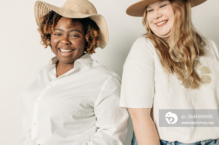 Friends fashion portraits at a studio