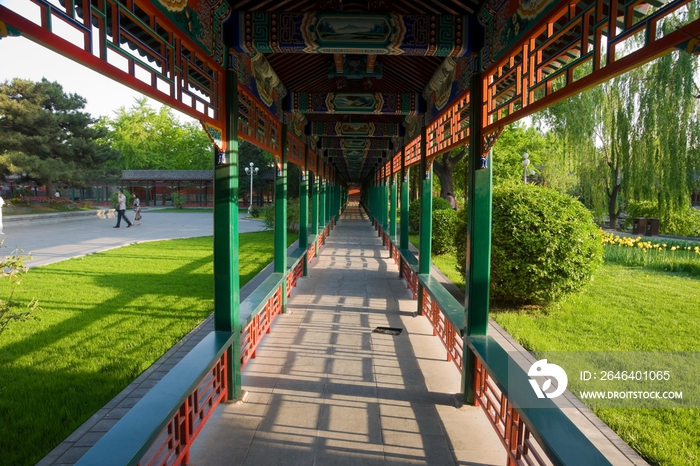 北京中山公园内走廊