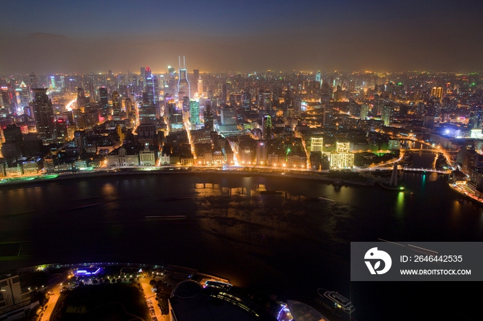 陆家嘴夜景鸟瞰