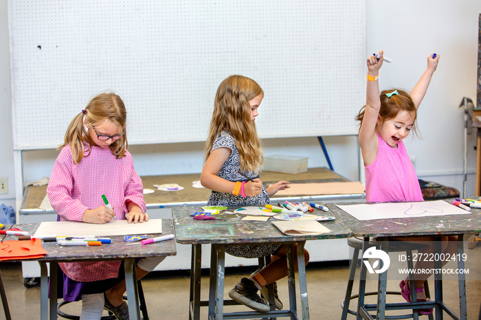 Young girls drawing