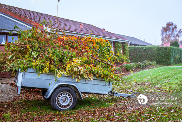 Garden waste in a wagon