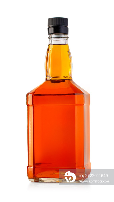 whiskey bottle isolated