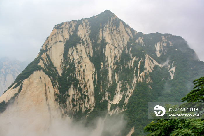 View of Mount Hua or Huà shān, near Huayin in Shaanxi province. One of the Five Great Mountains of C