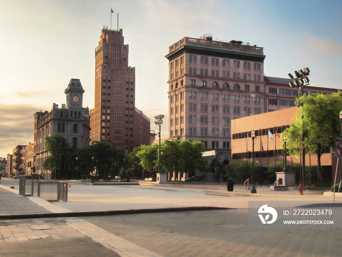 downtown Syracuse , early morning