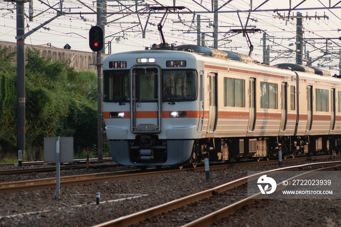 電車_JR東海道線_先頭車両_JR_train_後部車両_夕方