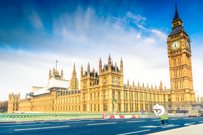 House of Parliament from Westminster Bridge at sunrise