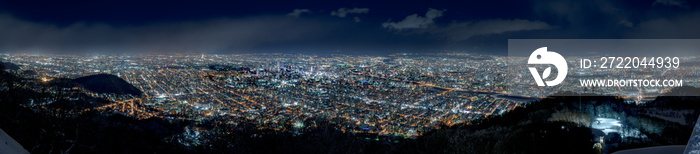 札幌市の夜景 / 藻岩山山頂からの風景