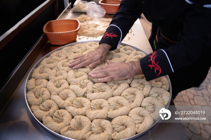 Rolled Kadayıf Doughes to be cooked