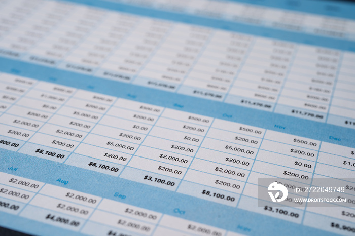 Spreadsheet table paper Finance development, Account, Statistics Investment Analytic research data