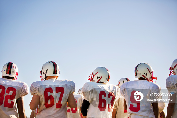 Teenage football team (16-17) during football practice