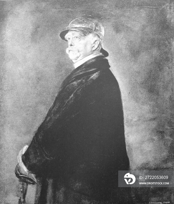 旧书《欧洲派》中俾斯麦王子、德国政治家奥托·爱德华·利奥波德的肖像