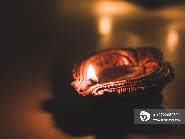 Decorated diya photo for indian festivals.