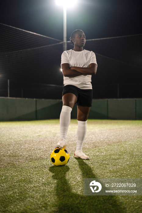Portrait of female soccer player