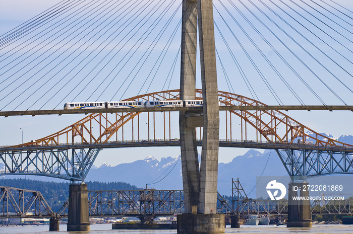 Sky train over new westminster, british columbia. CANADA